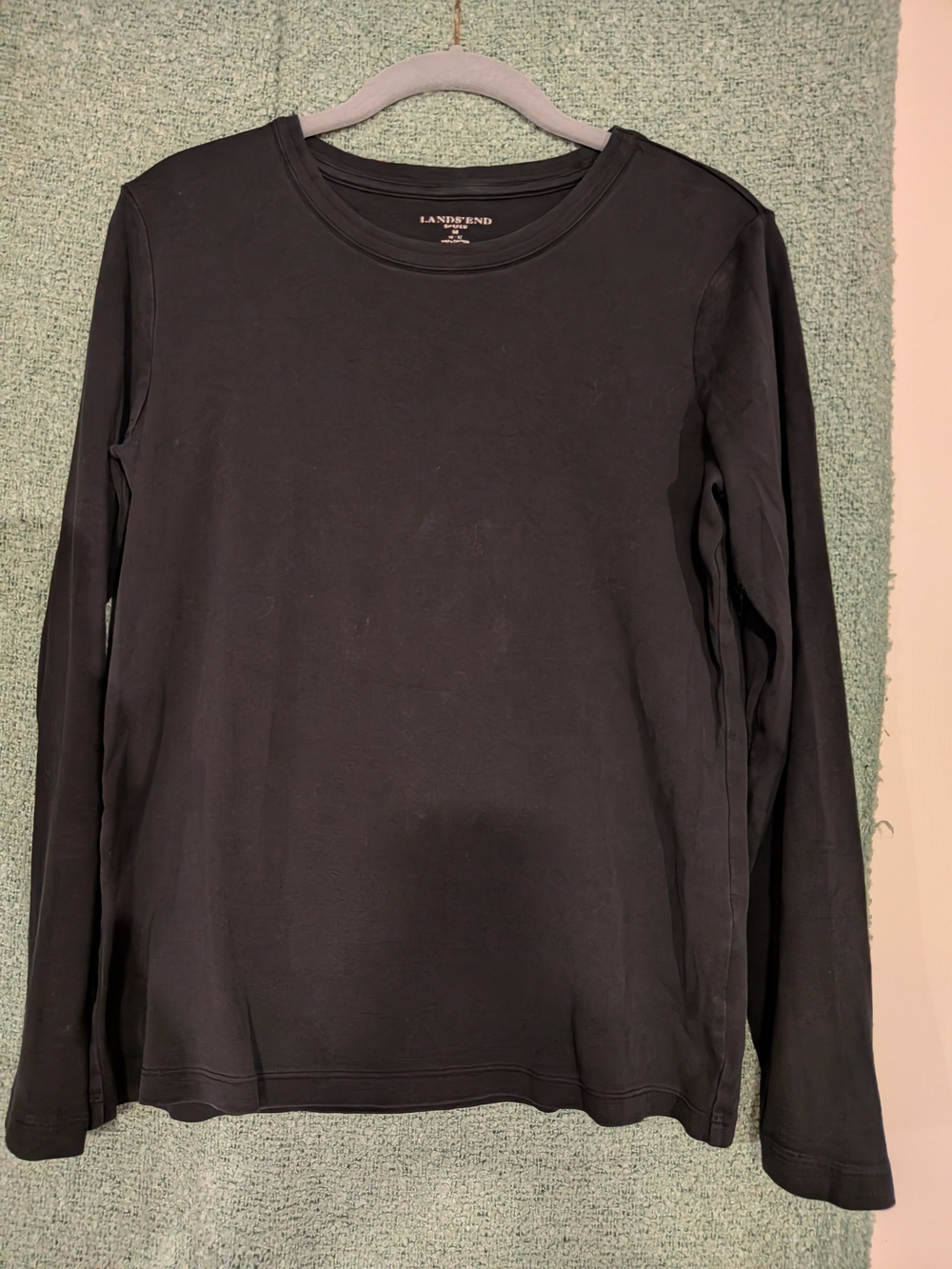 Lands' End Women's Long-Sleeve Crew Tee in Black